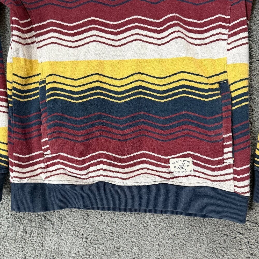 Play Cloths LIV Pullover Wavy Stripes Hoodie Men's Size L - Vint. Hip Hop Design - Picture 6 of 11